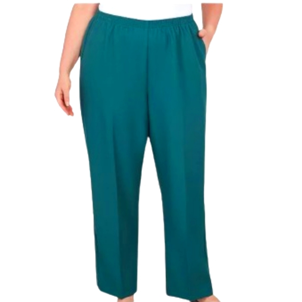 Allison Daley Classic Full Elastic  Mid Rise Average Length Pants Sz 16P in Pine